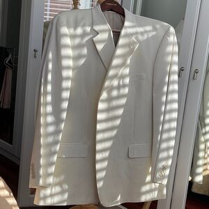 Men's Alfani Cream Blazer / Sport coat / Macy Exclusive / Size 46R